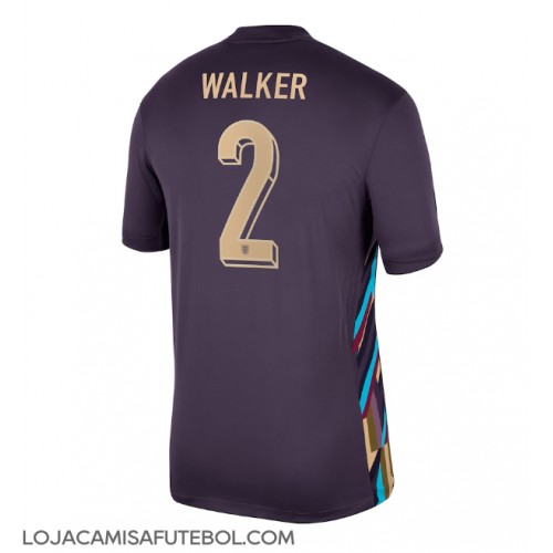 Camisa de Futebol Inglaterra Kyle Walker #2 Equipamento Secundário Europeu 2024 Manga Curta